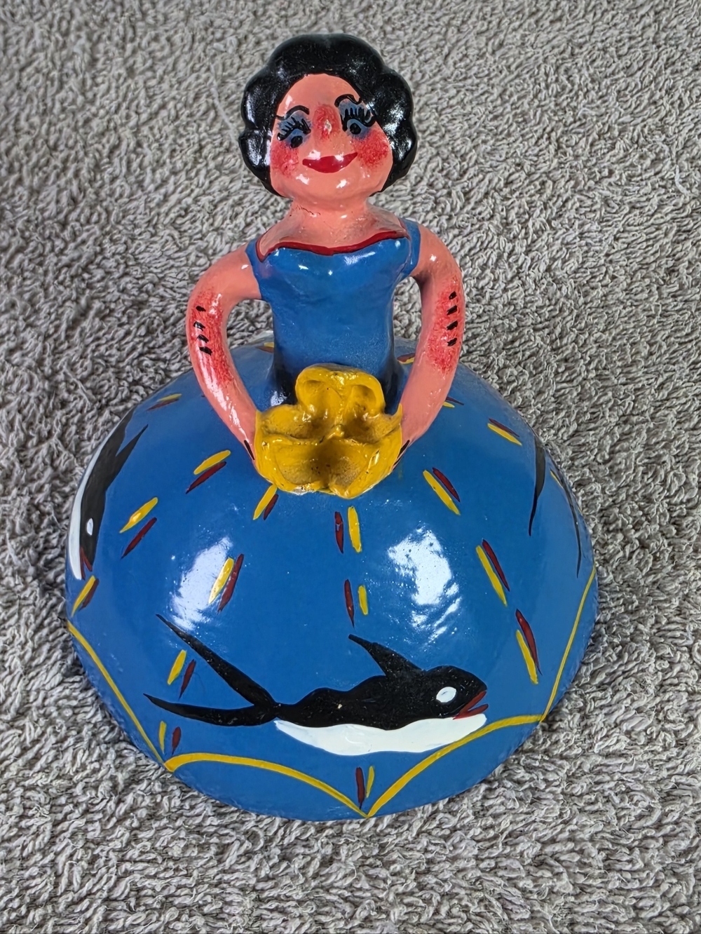 Mexican Folk Art Coconut Shell Maria Doll